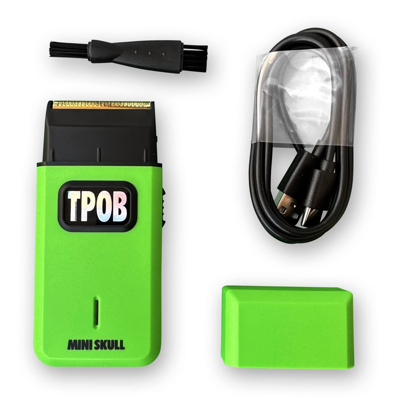 TPOB Mini Skull Single Shaver Compact Design that can fit in Your Pocket with a Turbo Charged Motor, Perfect for Both Professional and at-Home use (Slime)