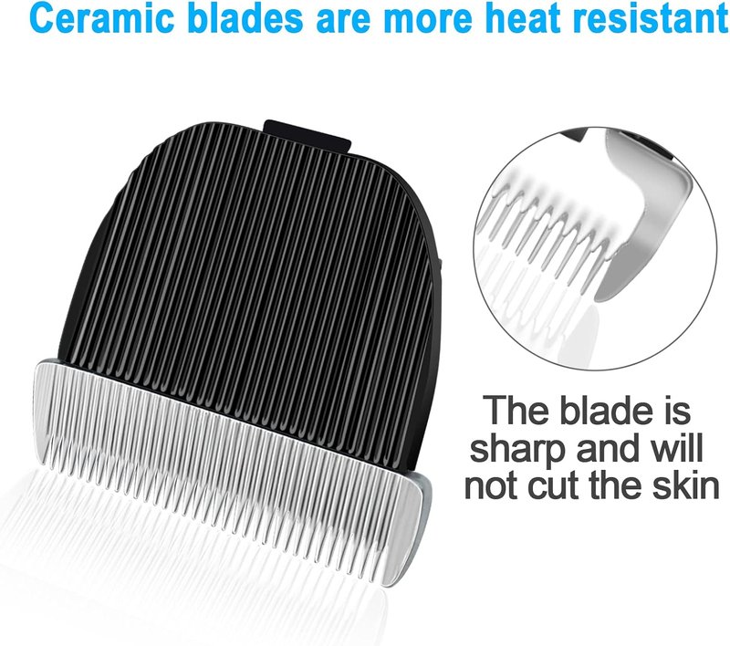 Replacement Blades for Oneisall Low Noise Dog Clippers - Ceramic & Stainless Steel - 2 Pack