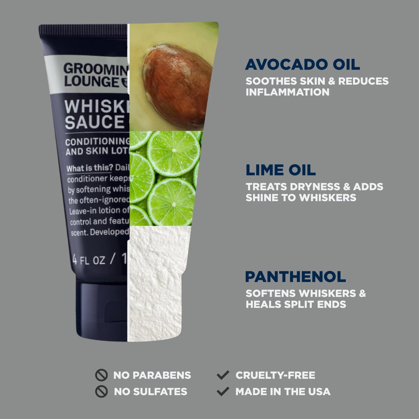 Grooming Lounge Whisker Sauce Beard Conditioner - Conditioning Beard and Skin Lotion - Eliminates Itching and Flaking - Enables Easy Combing and Styling - No Parabens - Cruelty Free - 2 pack