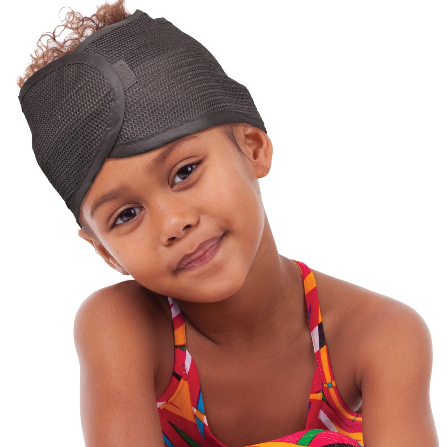 DONNA Kids Satin Lined Mesh Wrap – Adjustable Hair Wrap for Girls, Soft Breathable Mesh Outer & Silky Satin Interior, Comfortable Sleep & Daily Wear Head Wrap, Black