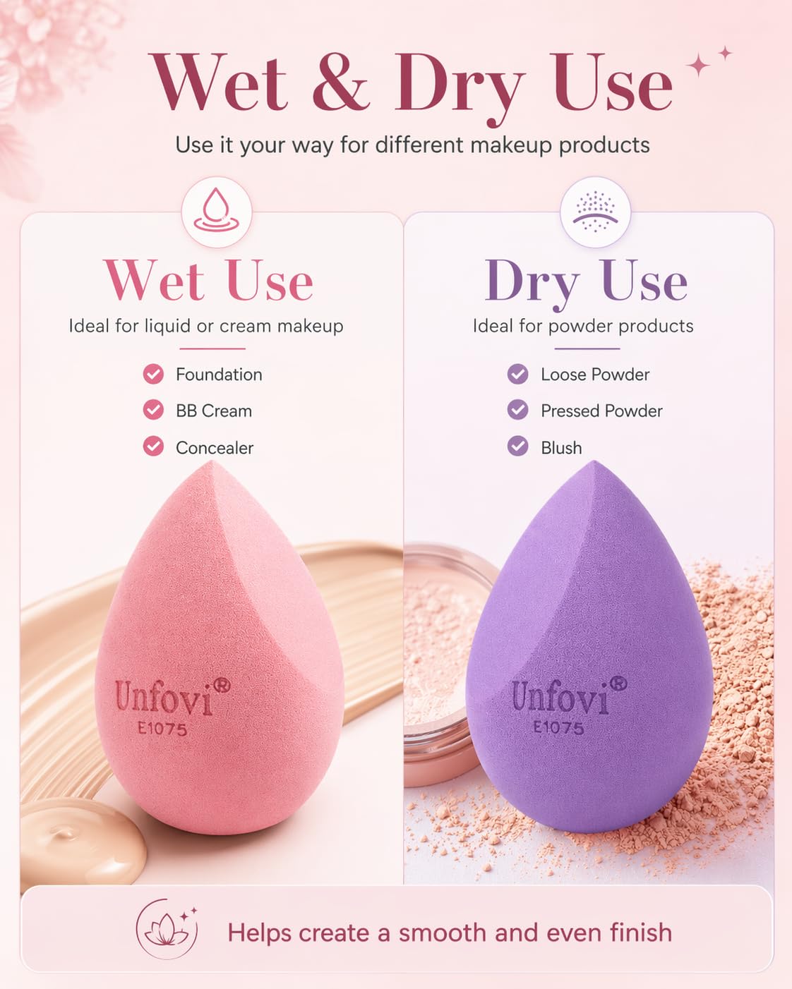 Makeup Sponges Set - 7-Pack Latex-Free Reusable Blenders for Foundation & Concealer | Soft Multi-Color Beauty Tools