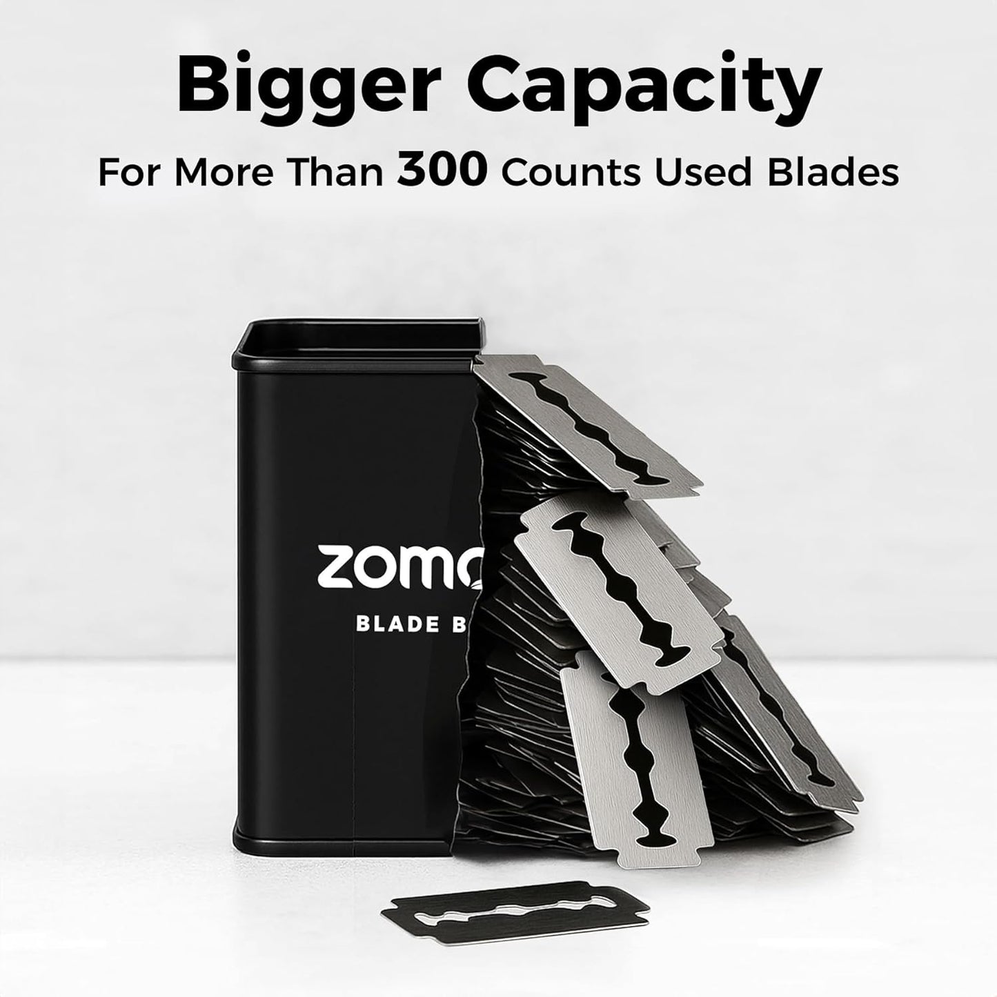 Zomchi Razor Blade Bank - Double Edge Safety Razor Blade Disposal Case | Black Storage Solution