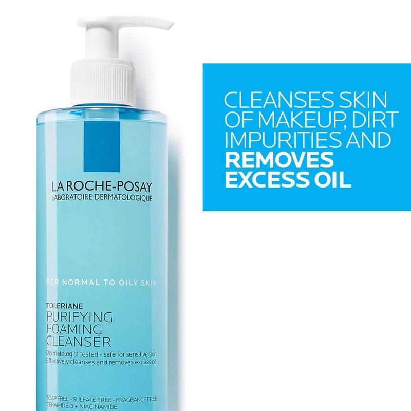 La Roche-Posay Toleriane Purifying Foaming Facial Cleanser, Oil Free Face Wash for Women & Men with Niacinamide + Ceramides, Pore Cleanser Safe For Sensitive Skin, Won’t Dry Out Skin, Soap Free, 400ml