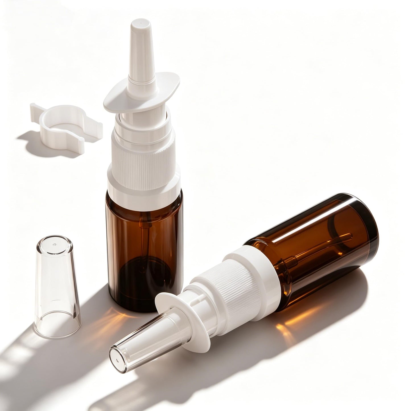 seafulee Nasal Spray Bottle, 10ml Glass Atomizer, Refillable, Travel, BPA Free, 6 Glass Spray Bottles, 1/3oz