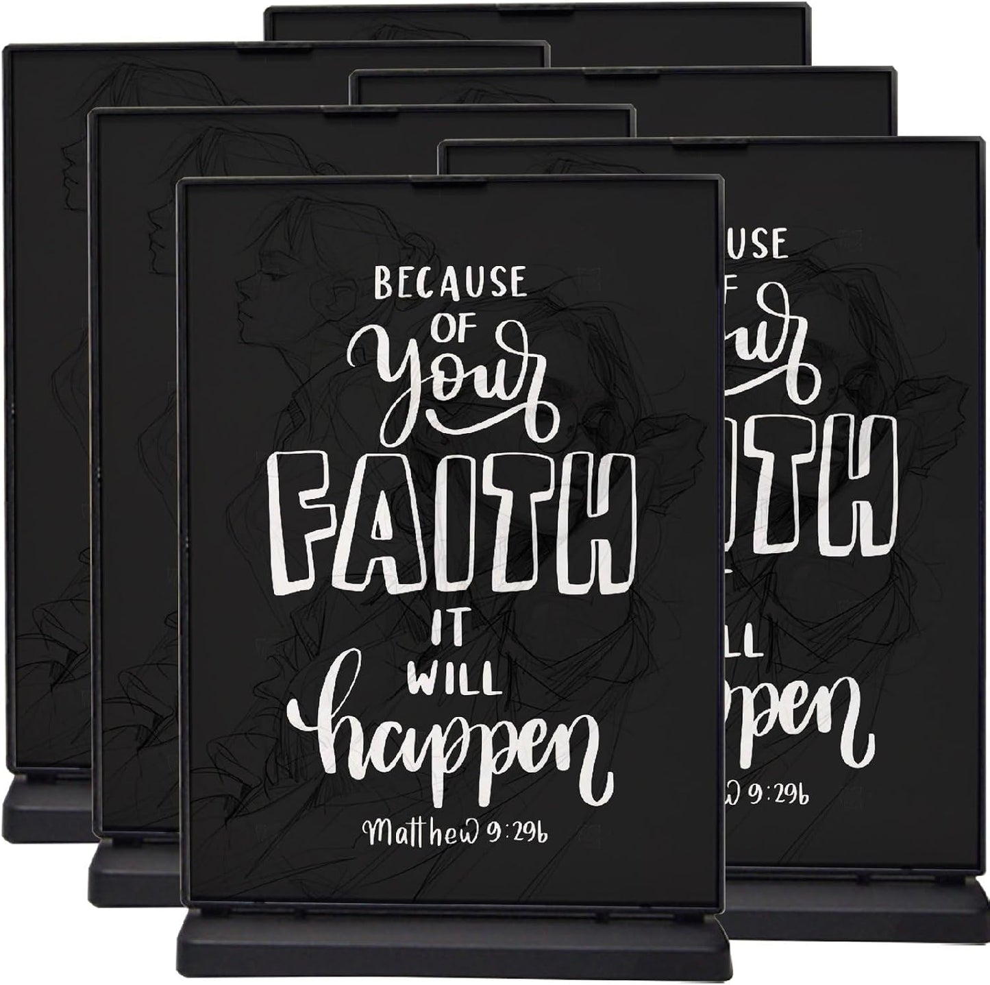 Acrylic Sign Holder - 12x8 Two-Sided Display Stand | 4 Pack for Cafes, Shops, Events