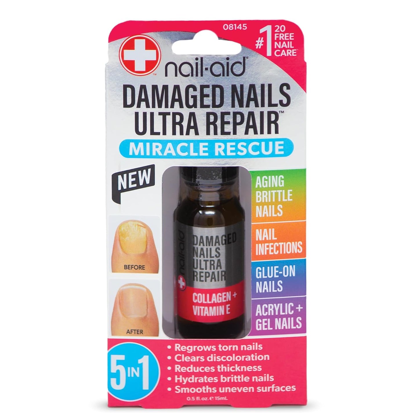 Nail-Aid 5-in-1 Nail Repair Treatment | Restore Damaged Fingernails & Toenails