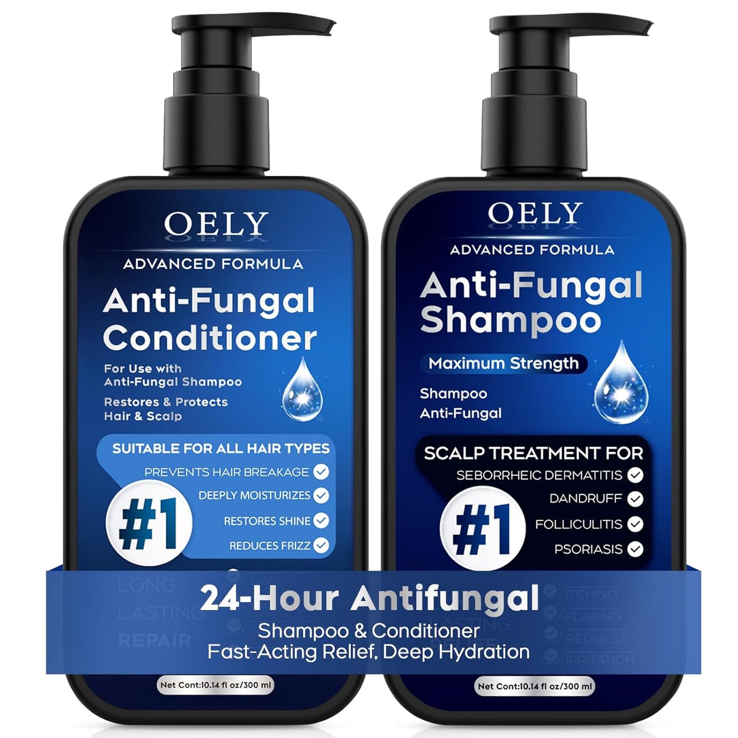Antifungal Psoriasis Shampoo - Relieves Scalp Itching & Dryness | 10.1 Fl Oz, Sulfate-Free