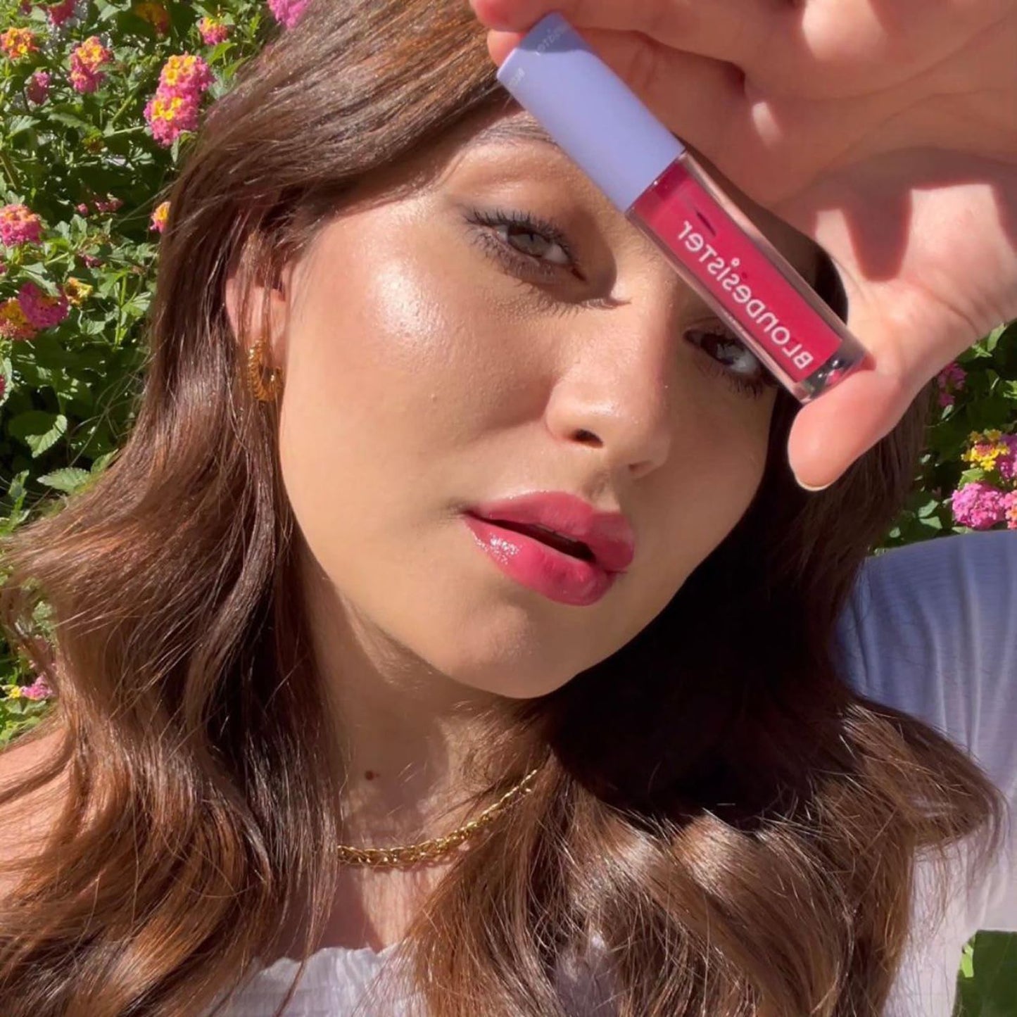 Blondesister 2-in-1 Sweet Gloss Tinted Lip Oil - Lip Oil for Women - Hydrating, Non-Sticky Formula with Light Color - 03 Cherry Pie - 0.084 oz