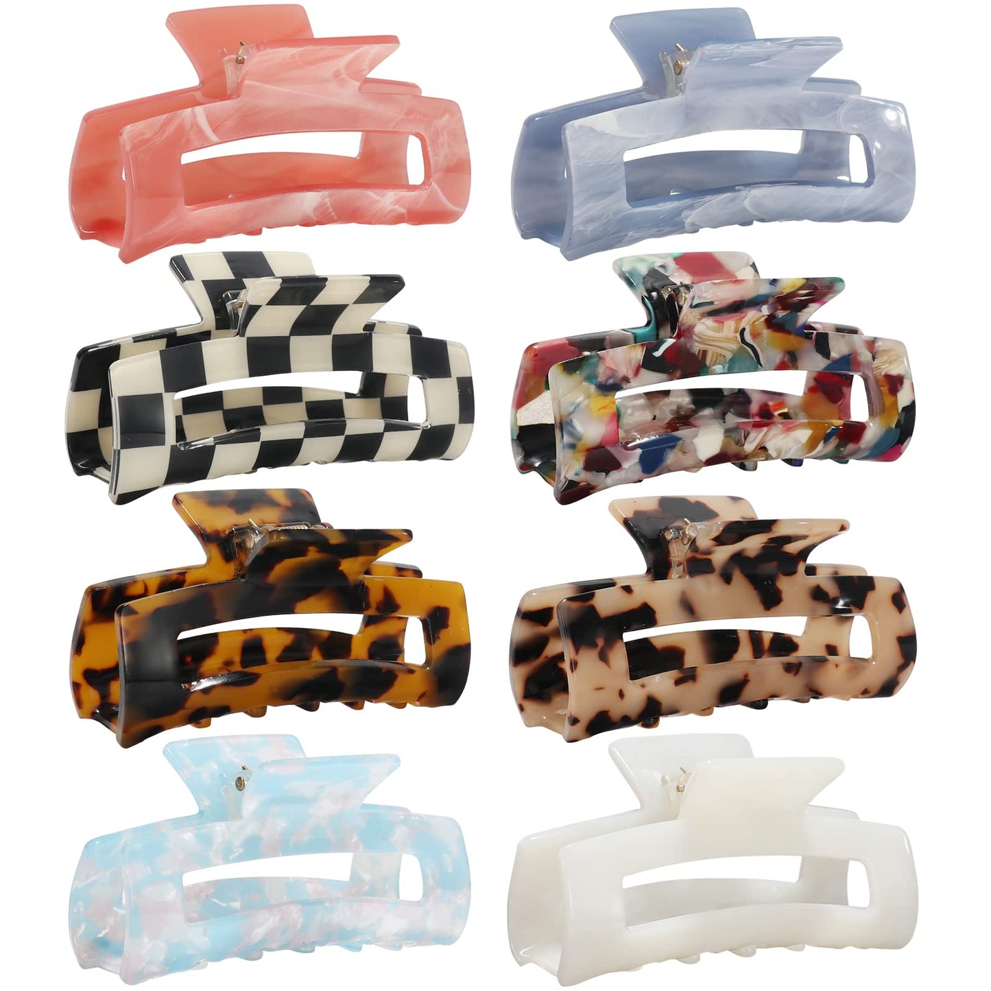 STARSIDE 3-inch Medium Acrylic Butterfly Hair Clips 8-Pack