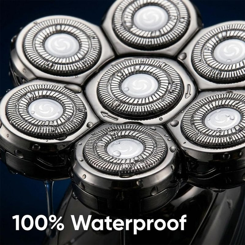 7D Head Shavers Replacement Blades, Electric Head Shavers for Bald Men Replacement Heads, 7 Blades Floating Rotary Shavers Heads Compatible, Men's Head Shaver Blade, Wet & Dry Washable