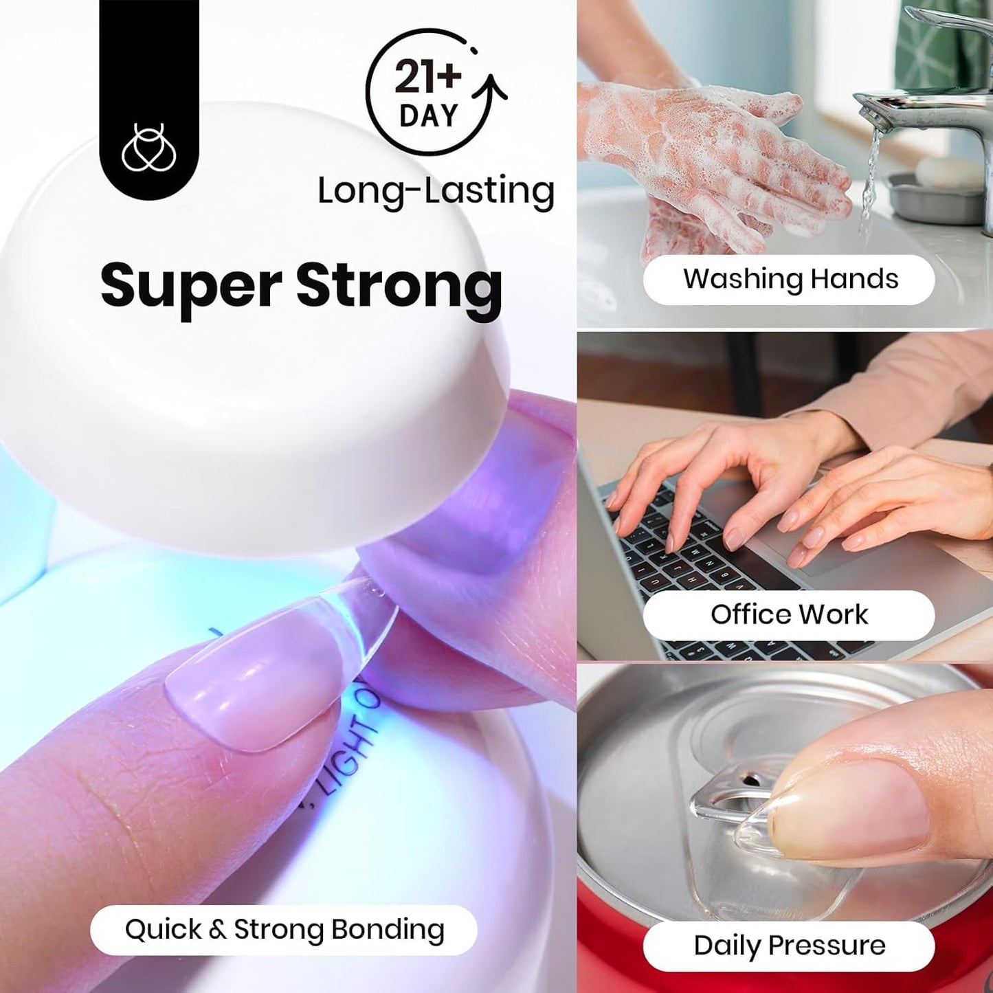 Beetles Nail Glue Gel - HEMA-Free 15ml for Acrylic Tips & Press-On Nails | Super Strong UV Formula, Long-Lasting DIY Kit