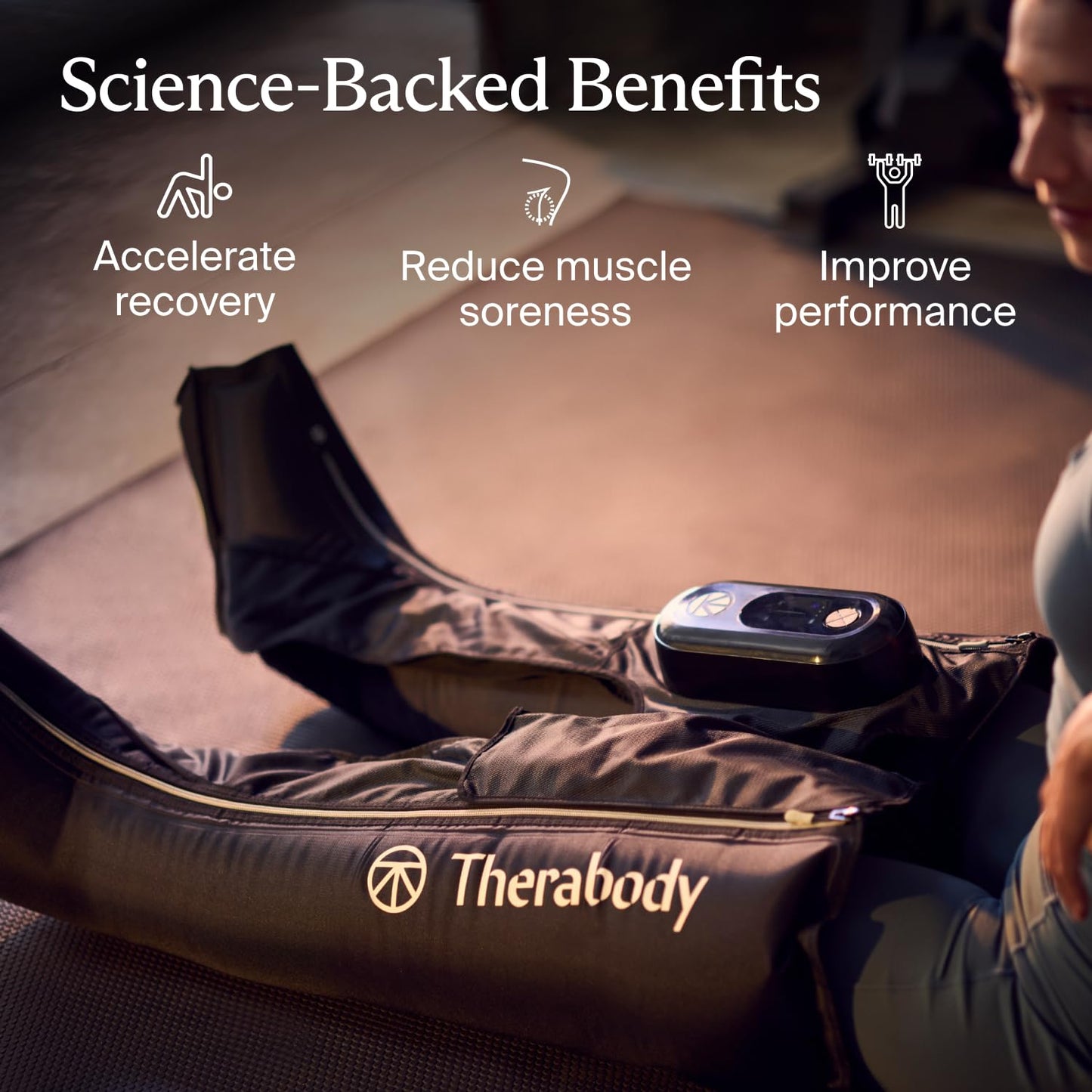 Therabody JetBoots Prime Wireless Compression Boots Leg Massager Recovery | Pneumatic Leg Compression for Circulation & Pain Relief, FDA Cleared, 4 Pressure Levels | Regular, 32-37in Leg Length