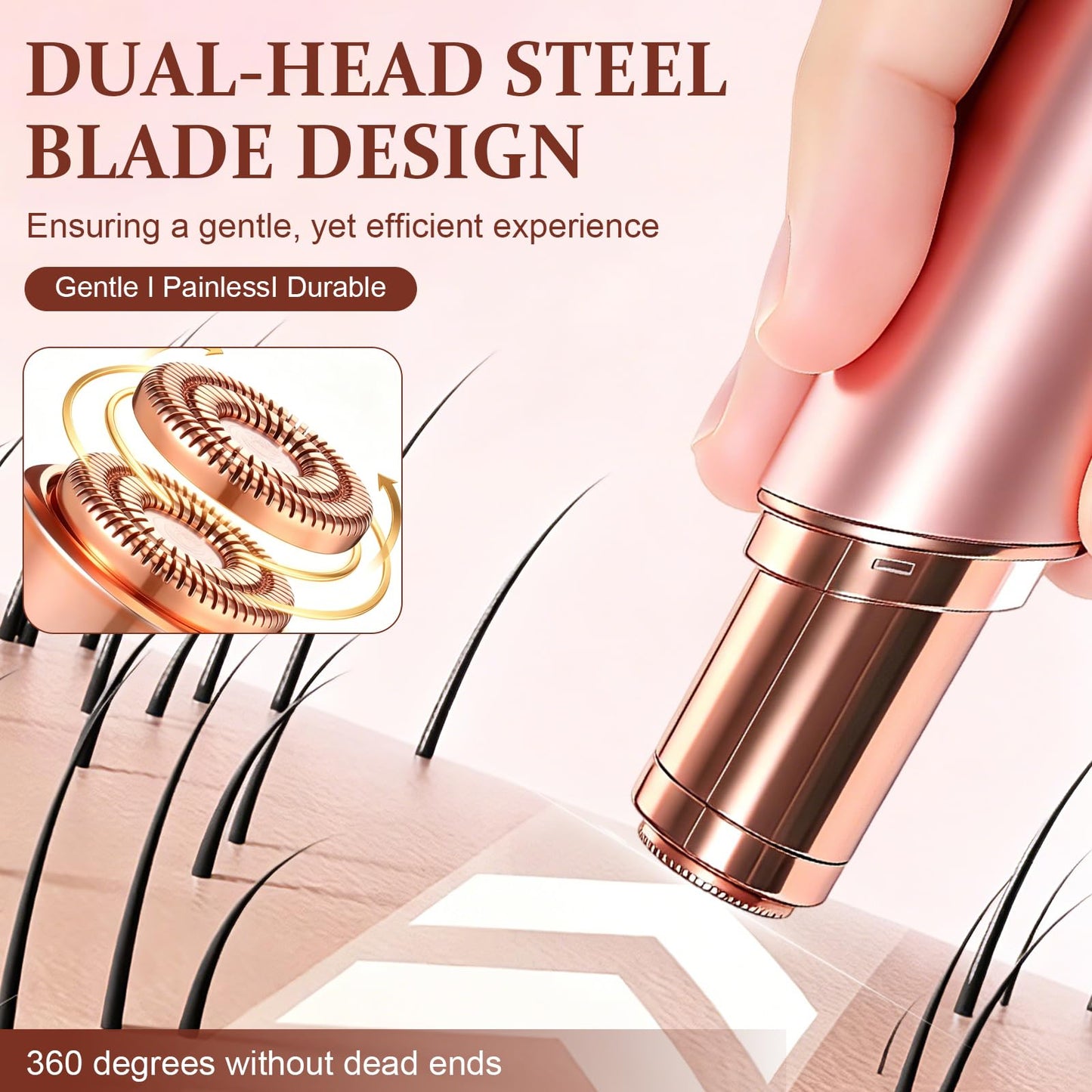 Gen 2 Replacement Heads Compatible with Flawless Facial Hair Remover for Women,Replacement Blades for Finishing Touch Flawless Hair Removal,Rose Gold (Rose Gold/6PCS)