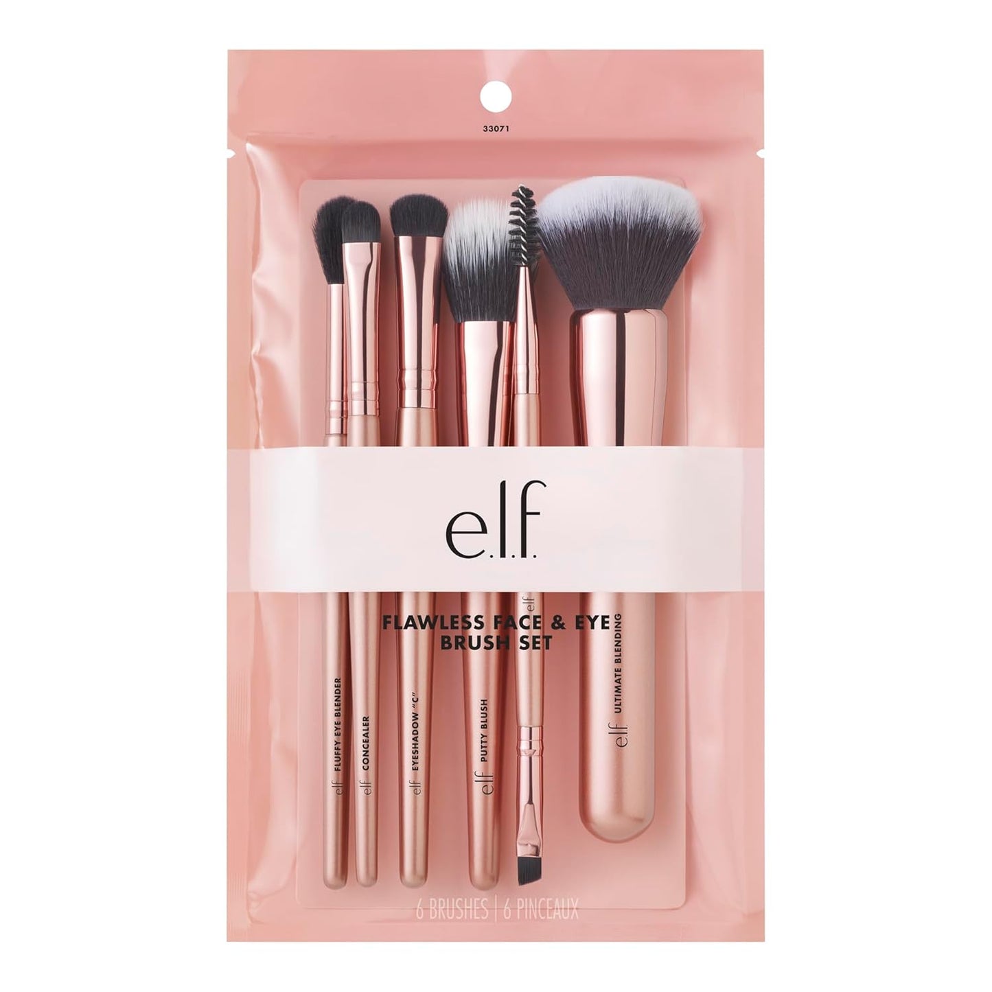 e.l.f. Flawless Face Kit - 6-Piece Vegan Brush Collection for Face, Eyes & Brows | Cruelty-Free