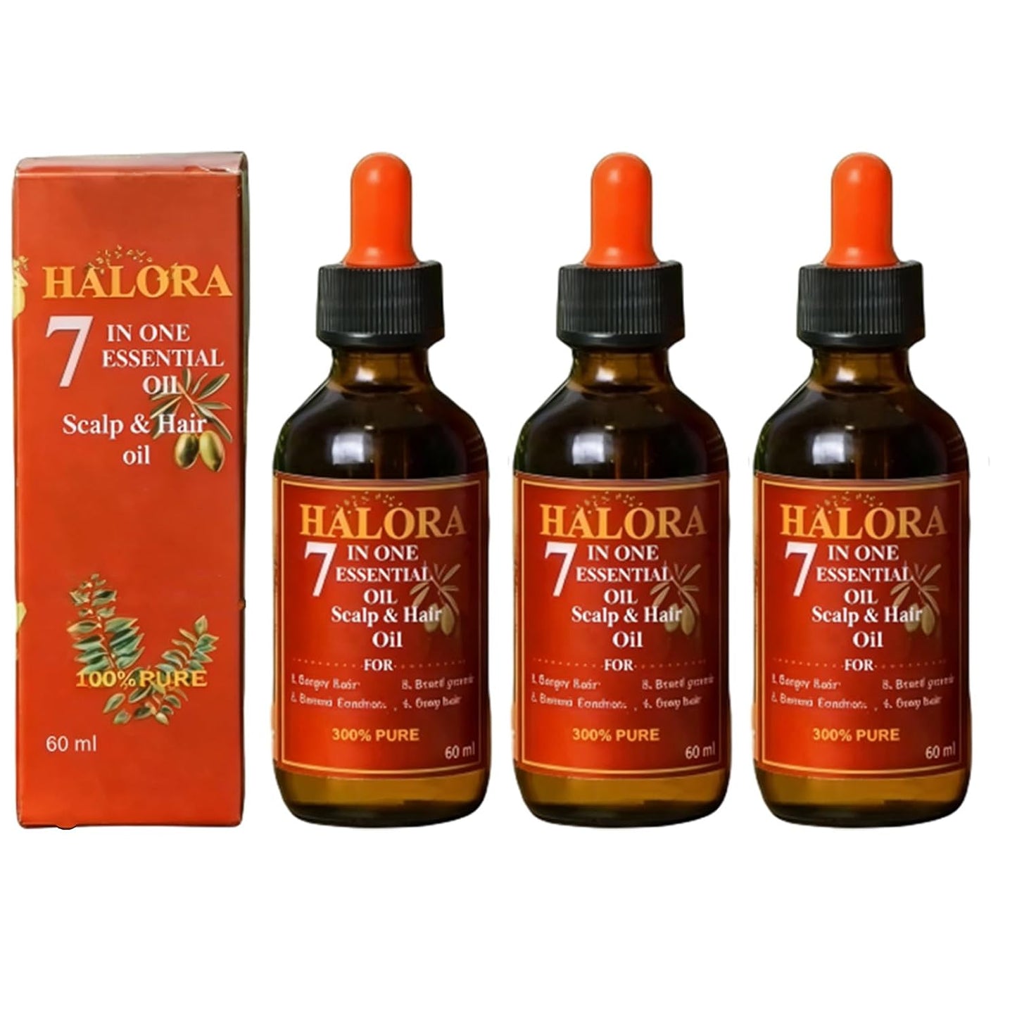 Hair Growth Oil - Deep Scalp Nourishing Serum for Thicker, Fuller Hair | Lightweight Non-Greasy Formula for Men & Women (5 Pcs)