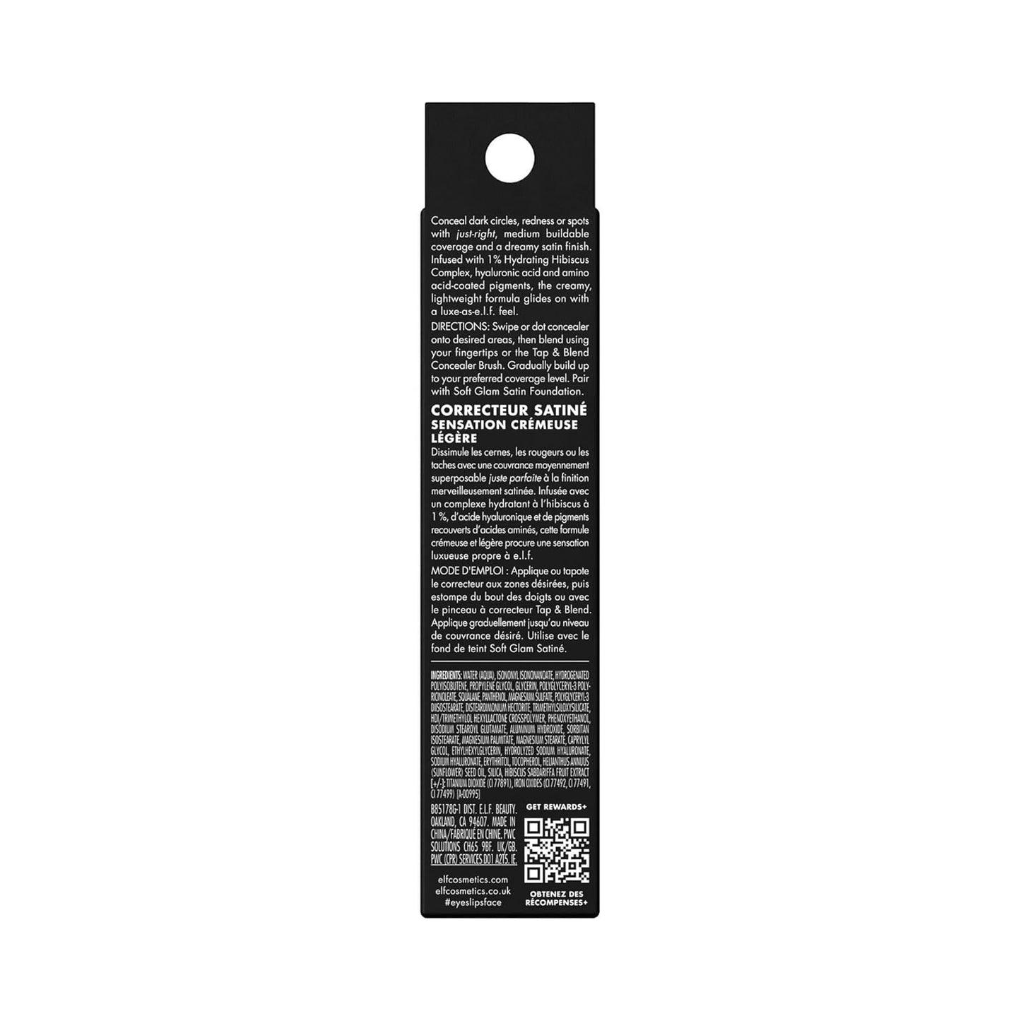 e.l.f. Soft Glam Satin Concealer - Medium Coverage, Crease-Resistant, Long-Lasting | 13 Fair Neutral