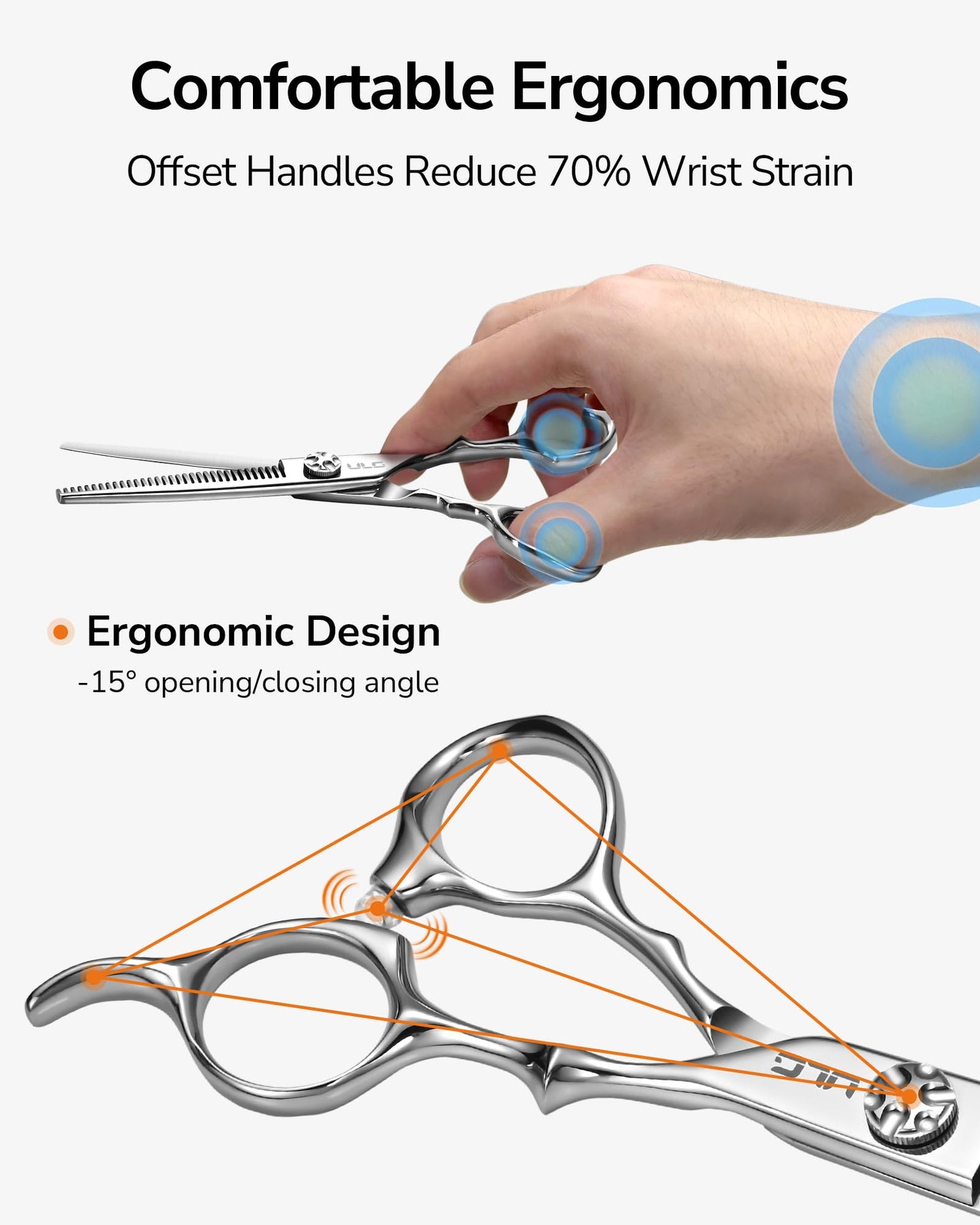 ULG Professional Hair Cutting & Thinning Scissors Set Japanese 440C Shears