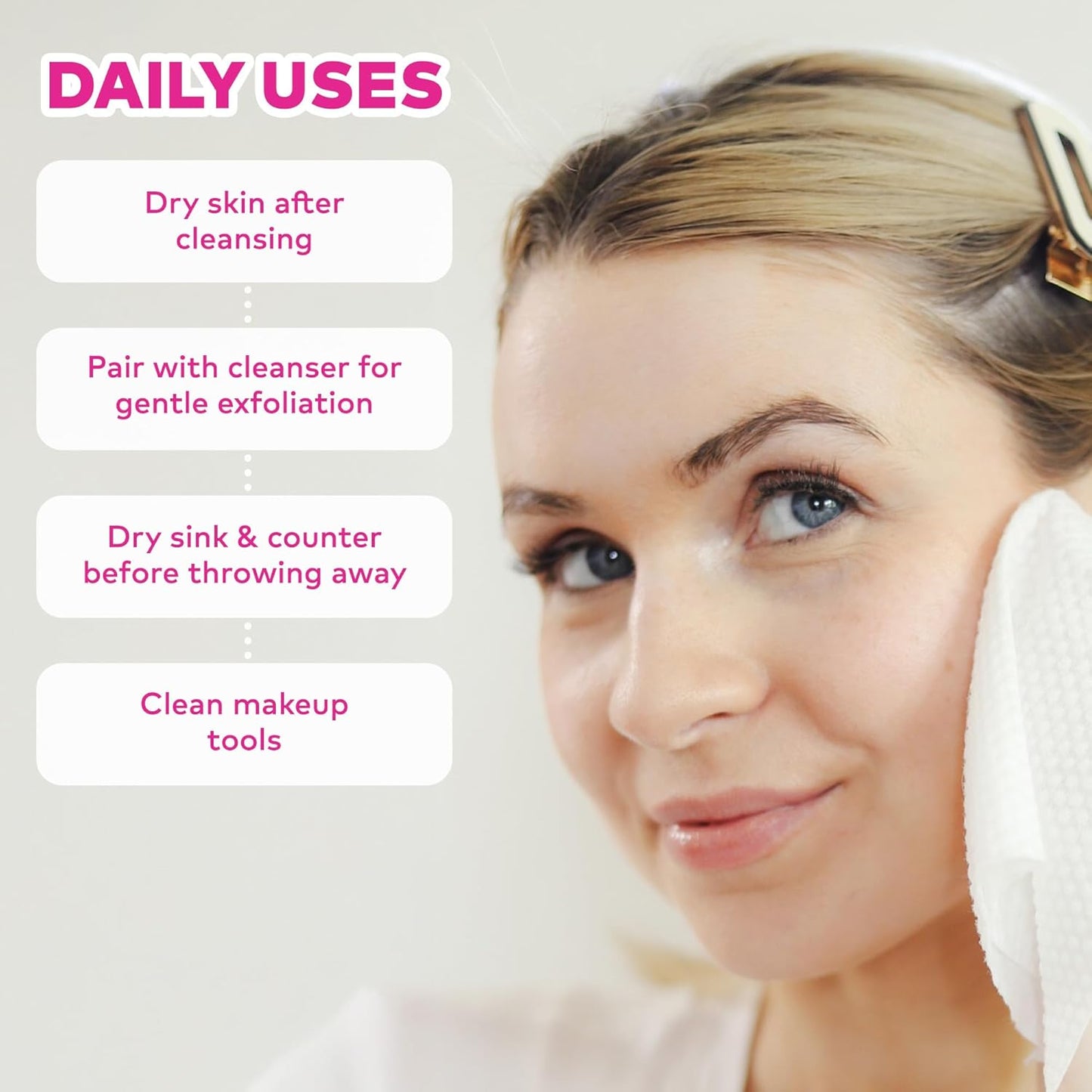 MakeUp Eraser Eco-Friendly Face Towelettes - Biodegradable 100% Eucalyptus Fibers | 60 Count
