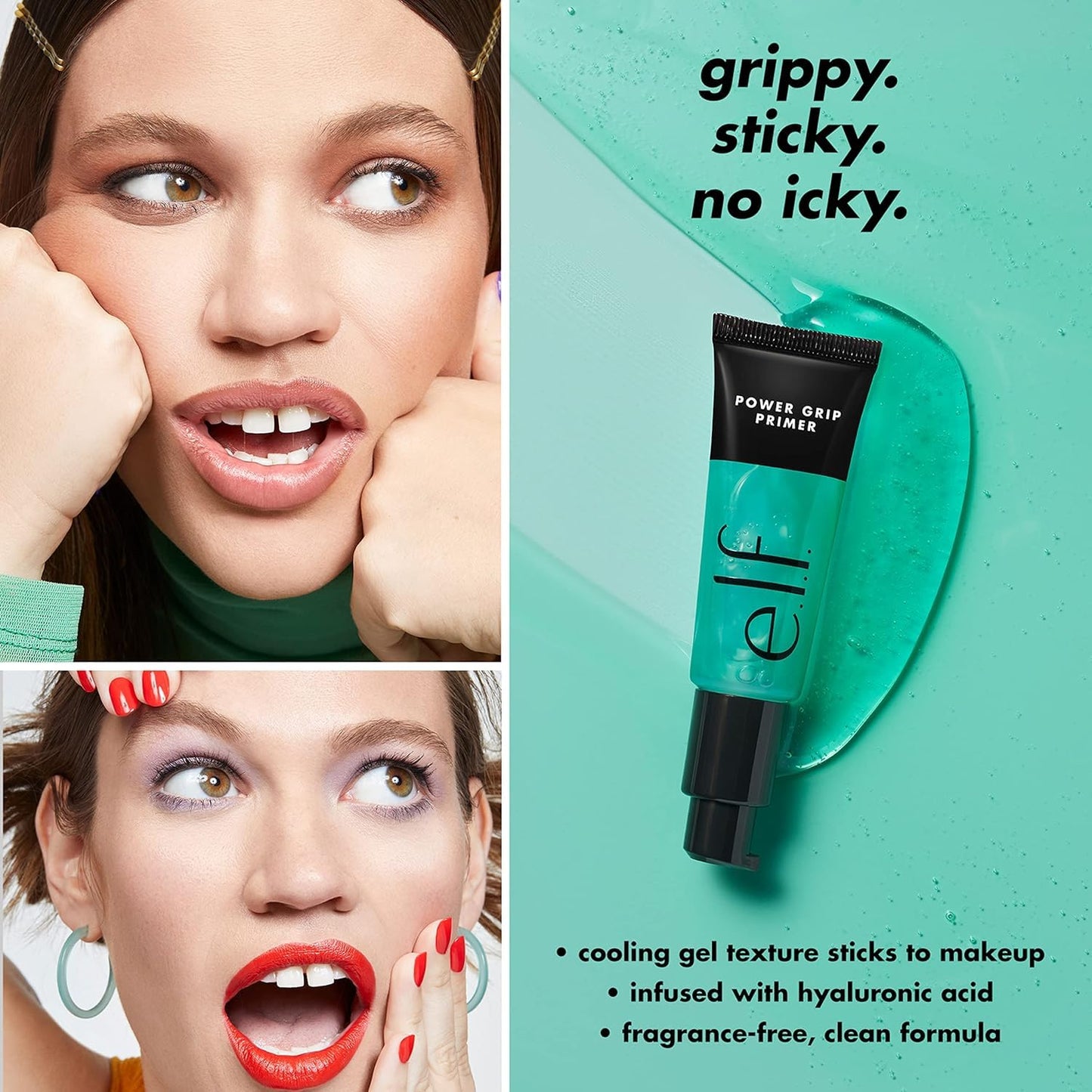 e.l.f. Power Grip Primer Mini - Gel-Based Hydrating Face Primer for Smoother Skin | Vegan & Cruelty-Free, Travel Size