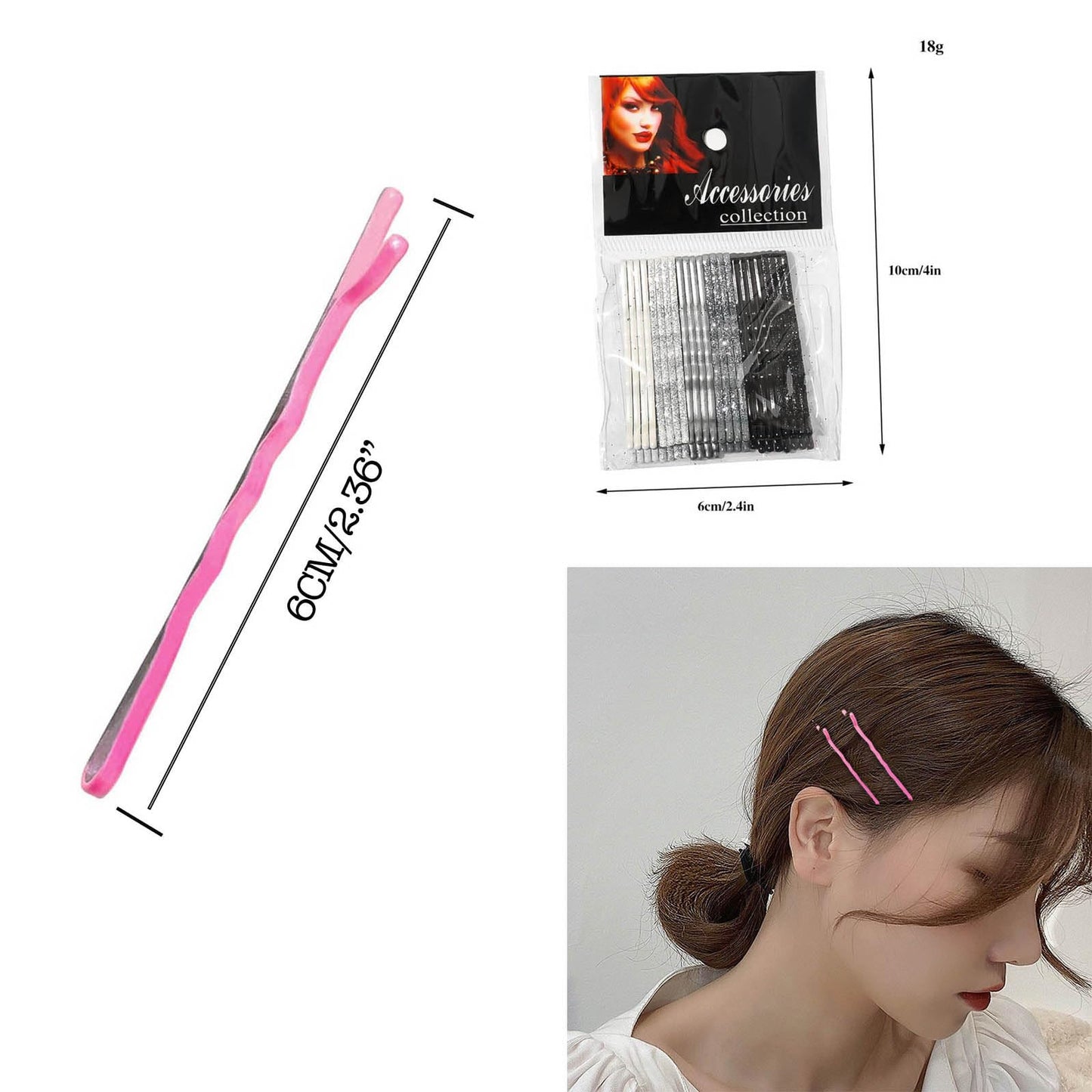Colorful Side Hairpins 144PCS Metallic Gradient Colorful 36Color Shiny Hair Pins Barrettes 2.36'' Hairpins Bobby Pins for Thick Hairstyles All Ages Fashion Women