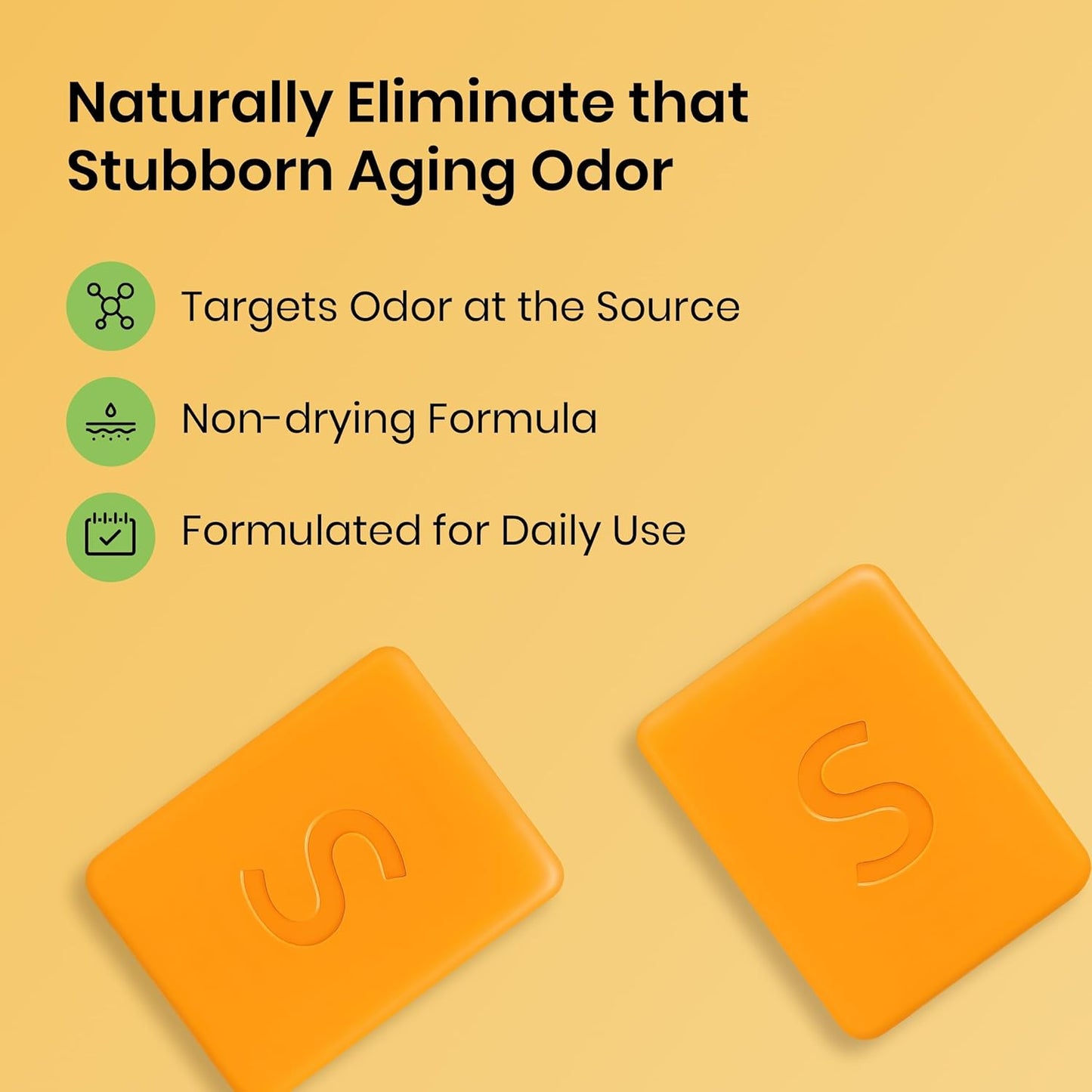 Japanese Persimmon Cleanser Bar - Natural Body Odor Solution | Organic Skin Care, 2-Pack Bundle