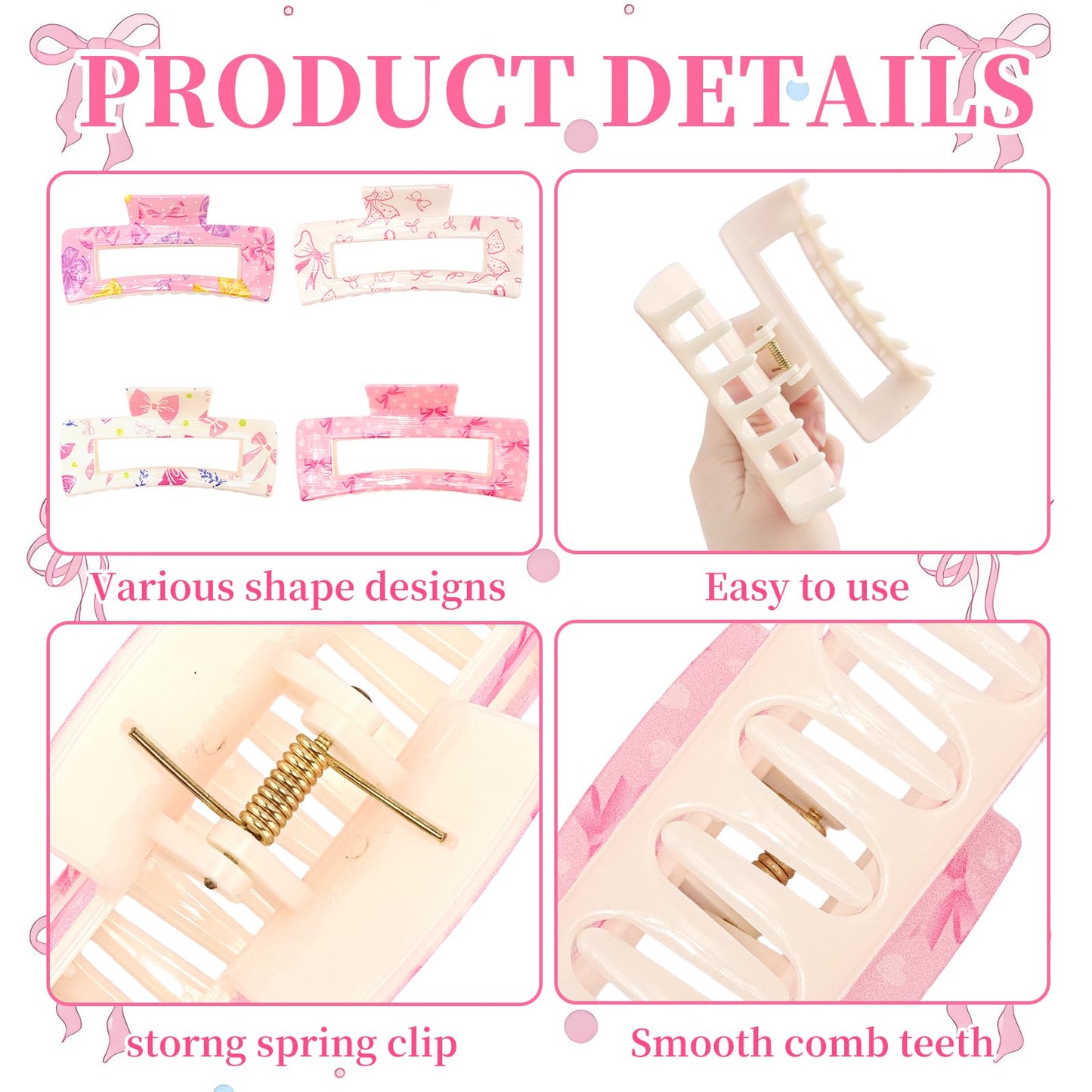 KICOSY 4PCS Claw Clips for Women