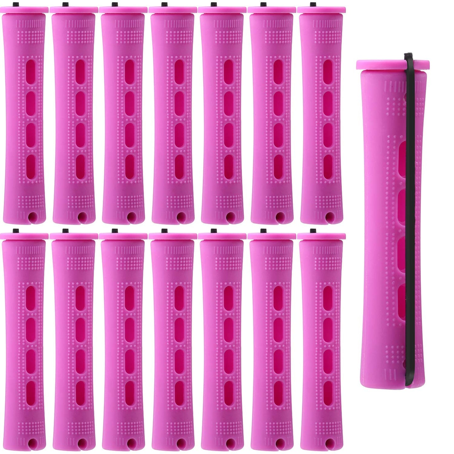 WILLBOND 60 Pcs Perm Rods - Plastic Curling Rollers for Long Hair Styling | 0.78 Inch, Light Yellow