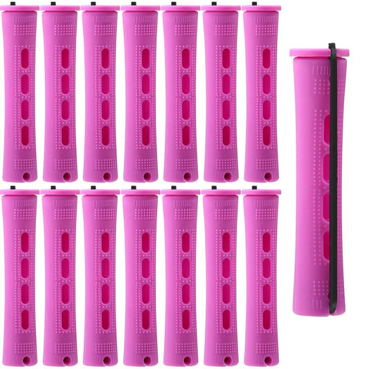 WILLBOND 60 Pcs Perm Rods - Plastic Curling Rollers for Long Hair Styling | 0.75 Inch, Purple