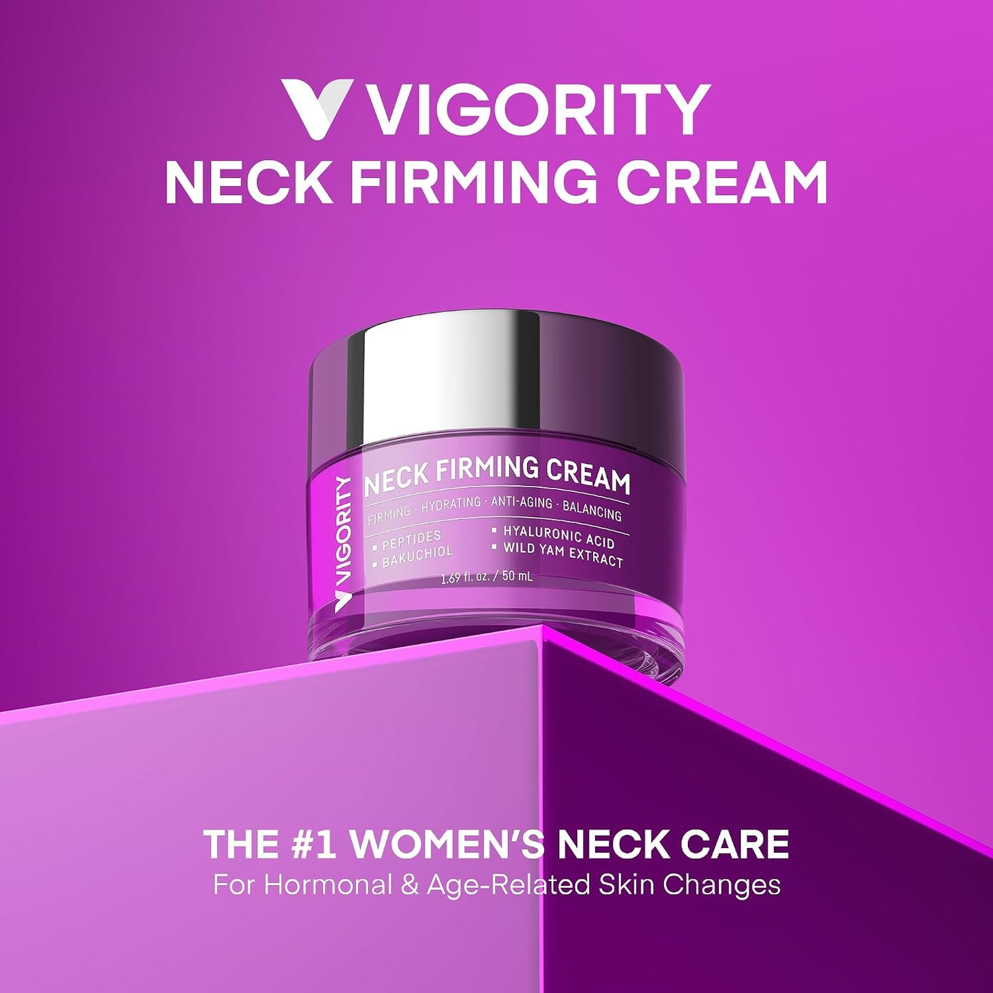 Crepey Neck Firming Cream - Hydrating Peptide & Bakuchiol Moisturizer for Wrinkles | 1.69 fl oz