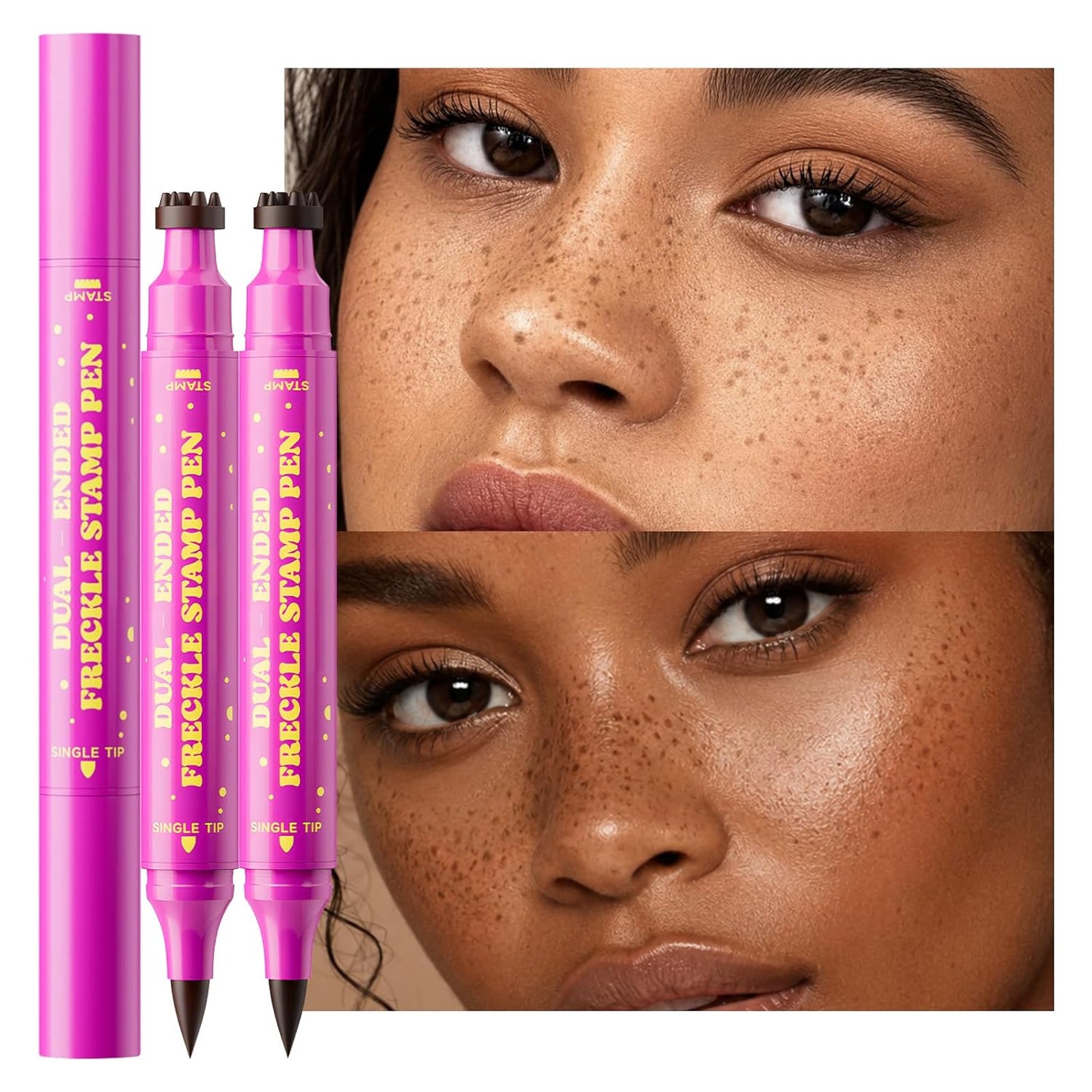 Freckle Stamp Pen - Dual-Ended Waterproof Makeup Tool for Realistic Faux Freckles | Soft Warm Brown