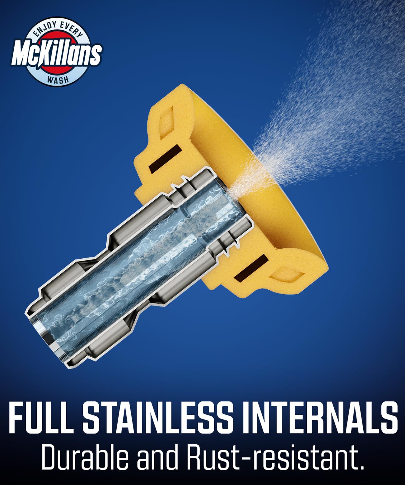 McKillans® 2026 Soft Pressure Washer Nozzle Tips - Fast Rinse - New Spray Angles 60° 50° 40° 25° 15° - Easy-Grip Design - 304 Stainless Steel - 1/4" Quick Connect - Power Washer Tips Set (2.5 Orifice)