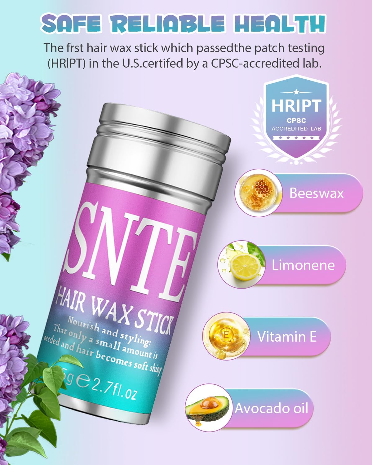 Samnyte Hair Wax Stick for Girls Women, Wax Stick for Hair, Tamer for Flyaway, Hair Accessories Slick Stick ＆ Hair Bun Maker for kids to Ponytail, Bun, Braids, Gifts for Teen Girls, 2.7 Fl Oz