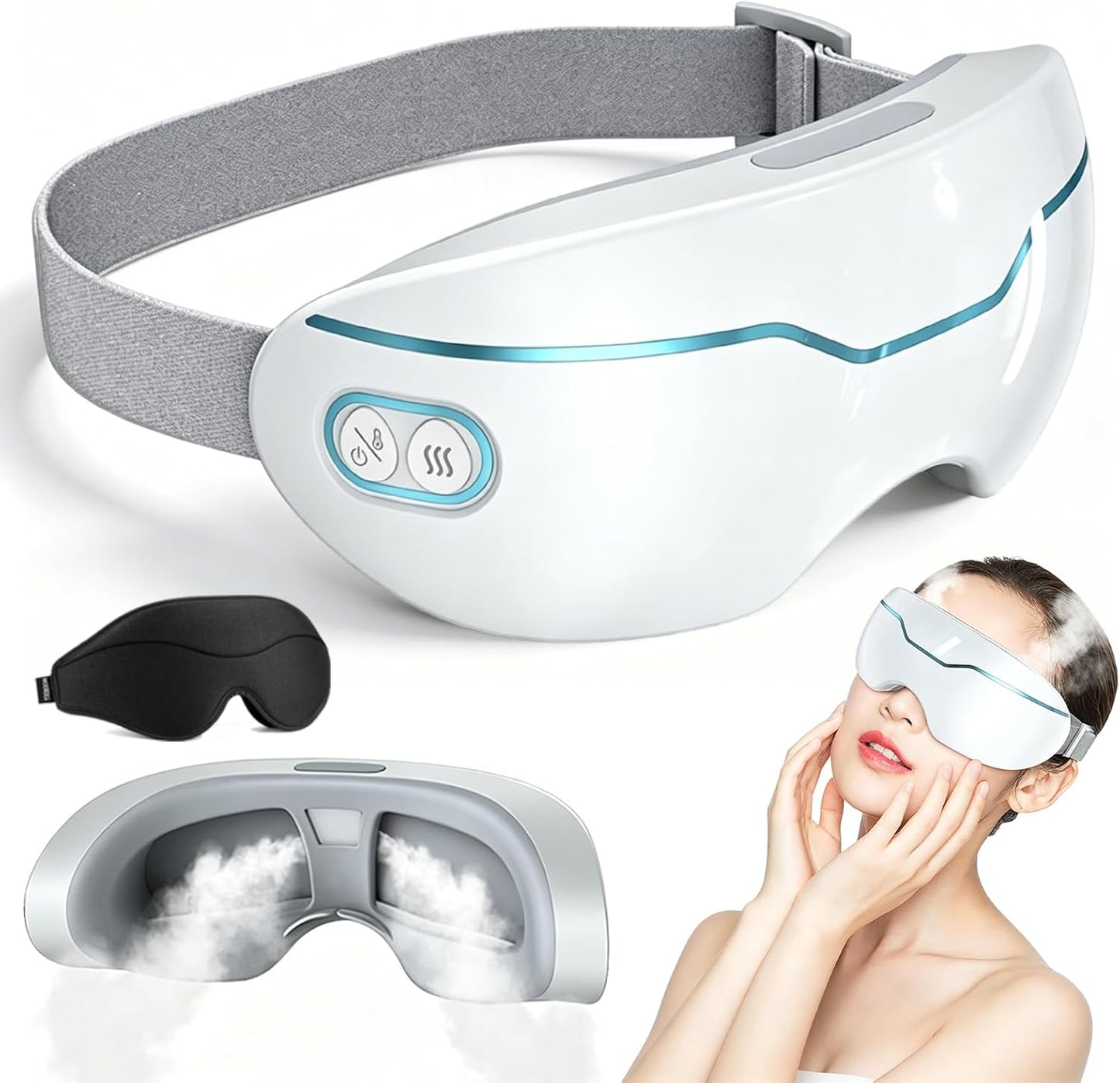 Steam Therapy Mask - Adjustable Hot & Cold Eye Steamer for Dry Eyes | Nano Mist, Relieves Puffiness & Dark Circles