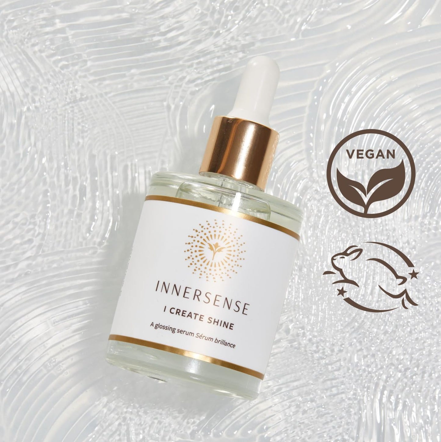 INNERSENSE Organic Beauty - Natural I Create Shine Glossing Serum | Non-Toxic, Cruelty-Free, Clean Haircare (1.7 fl oz | 50 ml)