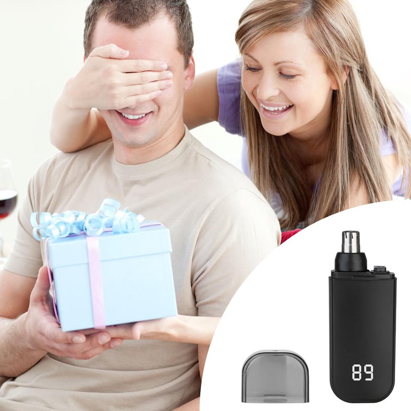 Yunmiss Portable Nose and Ear Trimmer Clipper for Men Women,2026 Professional LED Dsiplay Nose Hair Trimmer with Powerful Motor and Dual-Edge Blades for Smoother Cutting Mini Travel Size (Black)