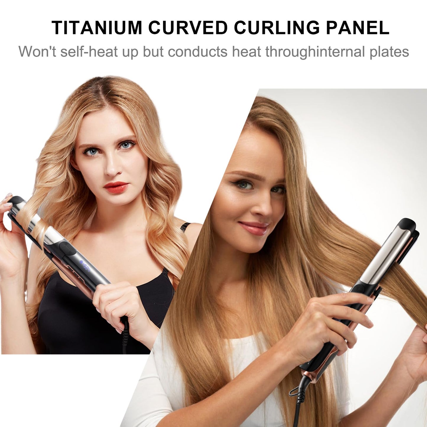 SOKANY Hair Straightener and Titanium Flat Iron Curler 2 in 1