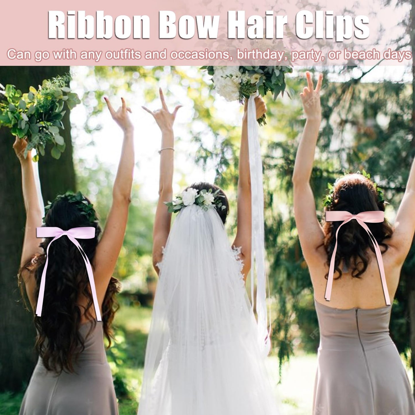 Tassel Hair Bow Clips - 8PCS Cute Long Hair Accessories | Bowknot Barrettes for Girls & Teens