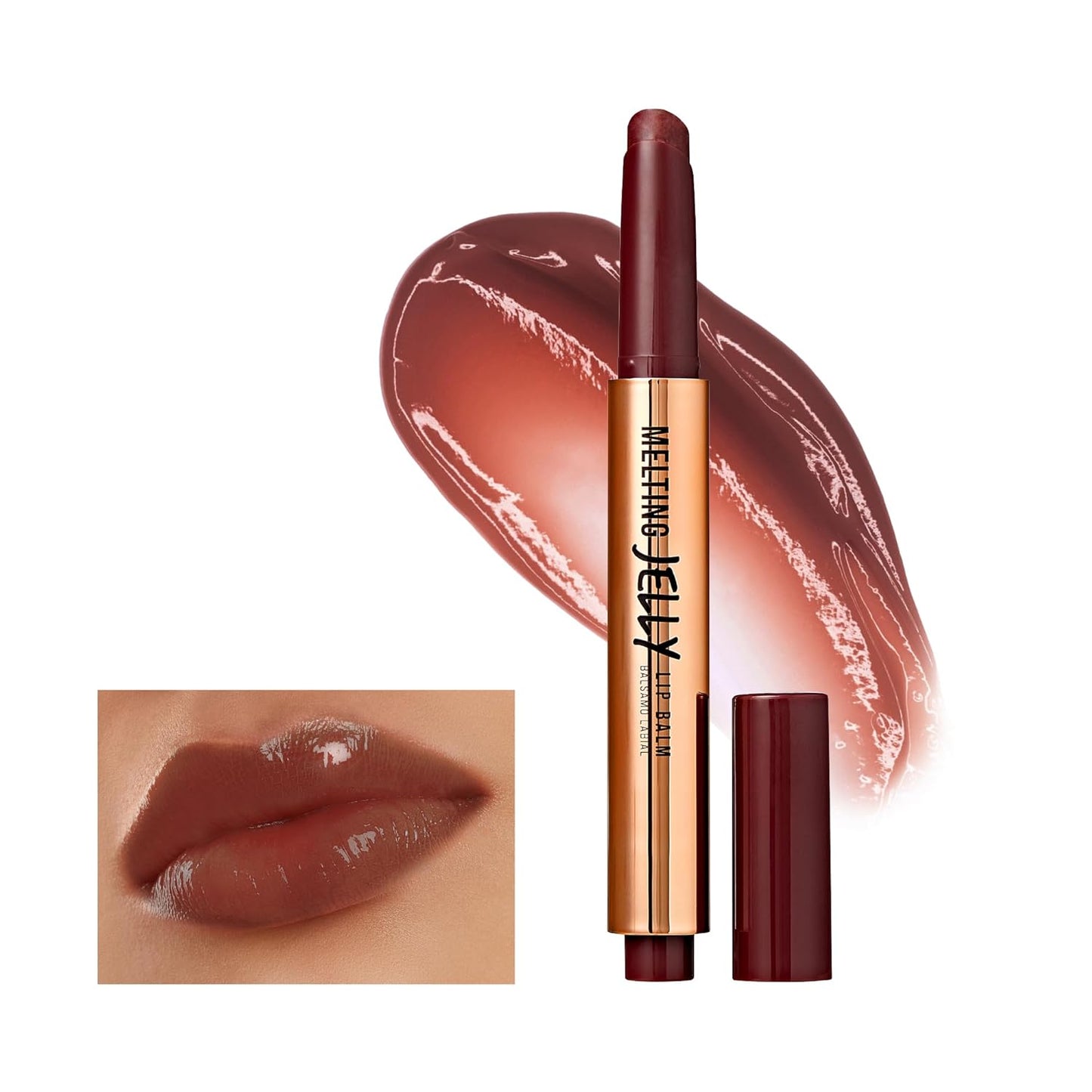 KISS NEW YORK Melting Jelly Lip Balm - High Shine, Moisturizing & Plumping Effect | Chili Mango Flavor