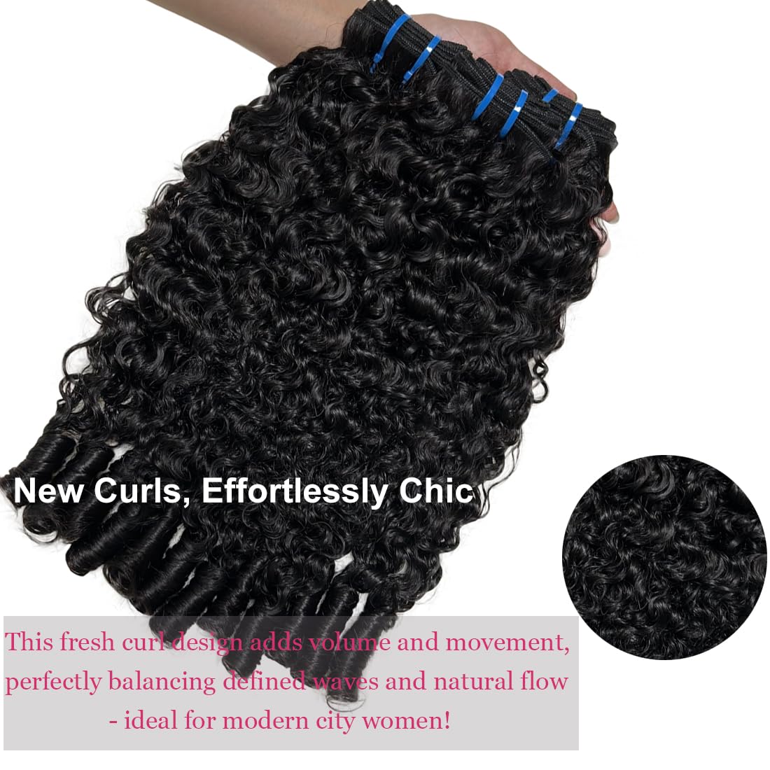 Burmese Curly Bundles Human Hair 18 20 22 Inches 3c4a Quick Weave 100% Unprocessed Real Human Hair Extensions 15A Water Wave with Spiral End Raw Double Weft for Women
