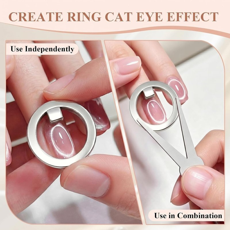 Ring Magnet for Nails - Cat Eye Gel Polish Tool Set for Instant 3-Second Effects | Neodymium Magnetic Nail Art