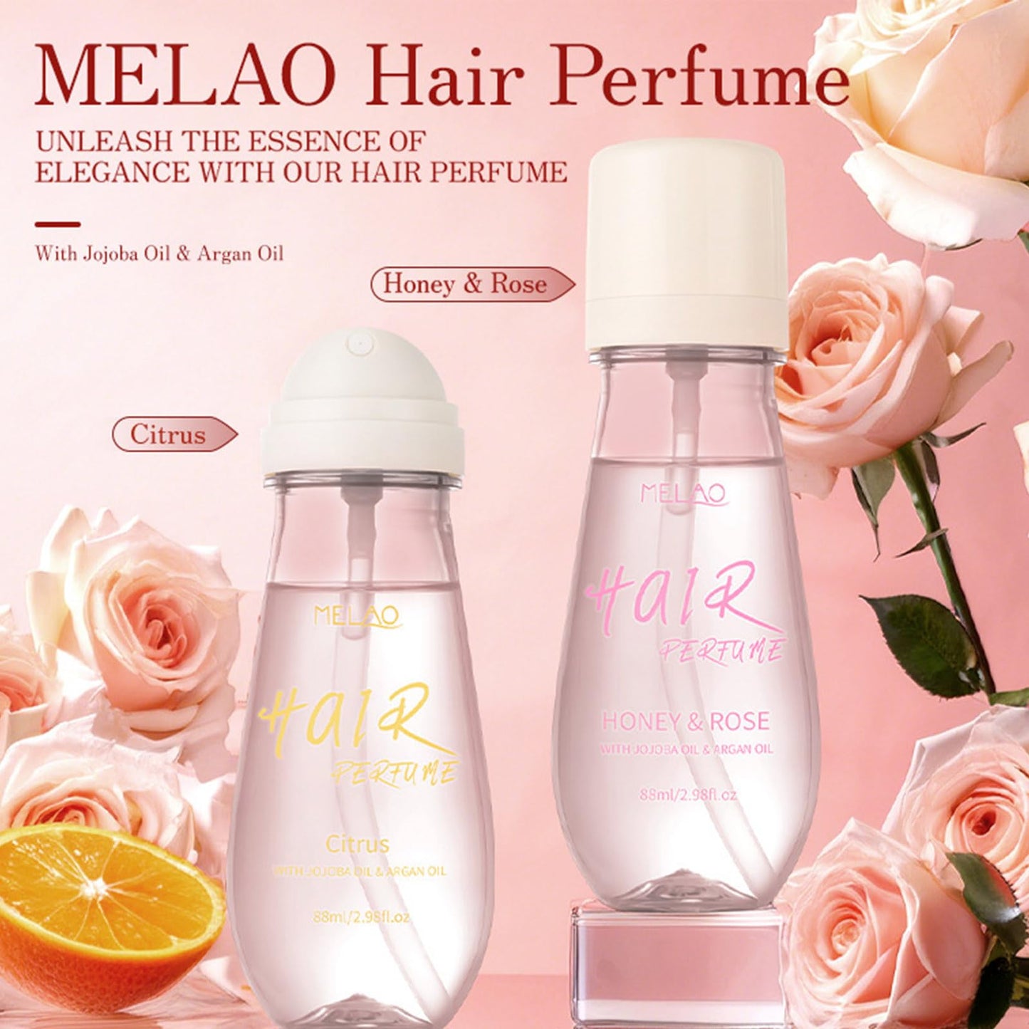 Hair Perfume,Honey & Rose Hair Perfume with Jojoba Oil & Argan Oil for Dry Damaged Hair,Nourish Hair and Shine,Reduce Split Ends and Fight Frizz,Hair Perfume for Women Long Lasting / 2.98 Fl.Oz