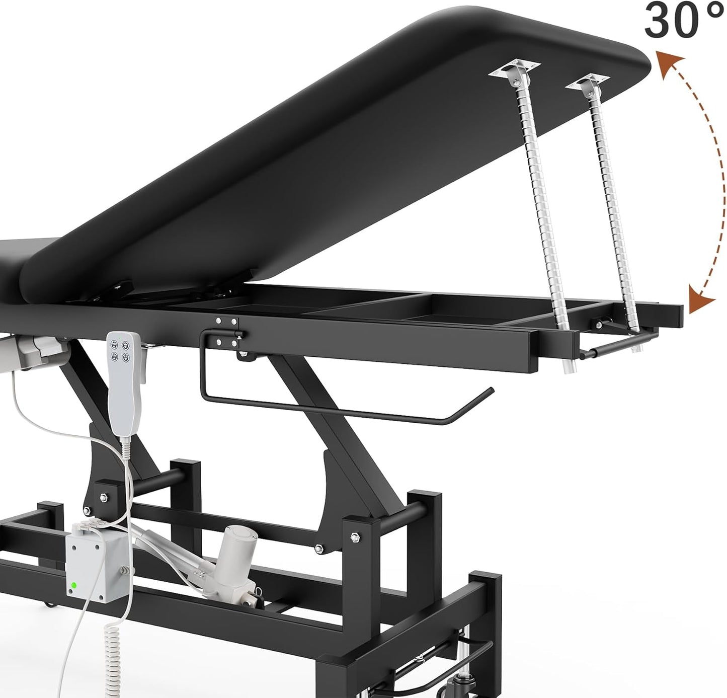 Electric Massage Table with Hydraulic Lift - Adjustable Height & Waist for Therapy | Black