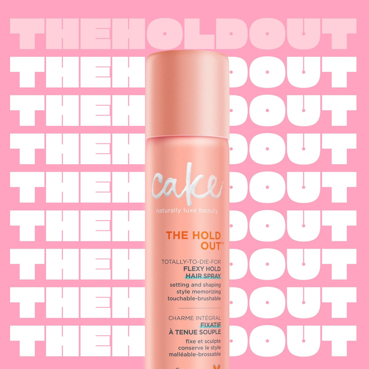 Cake Beauty Hairspray, The Hold Out – Brushable, Touchable Hold & Soft Volume – Frizz Control Styling Spray with Vitamin E & Abyssinian Oil – For All Hair Types – 5.6 Oz / 160 g