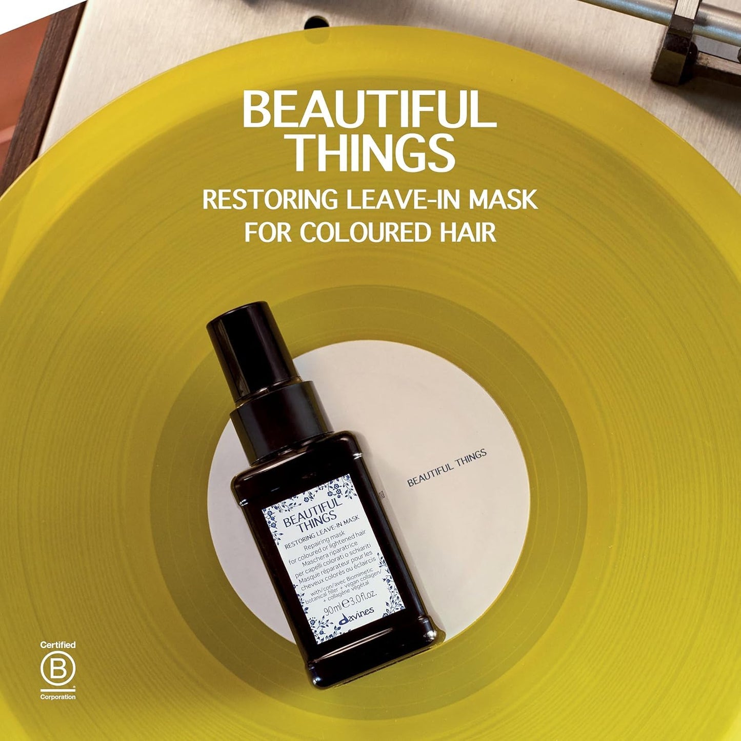 Davines Beautiful Things Hair Mask, Repairing Treatment for Extremely Damaged Hair - Restores Structure & Softness - Deep Conditioning Formula for Healthy Look & Shine, 3.04 Fl Oz