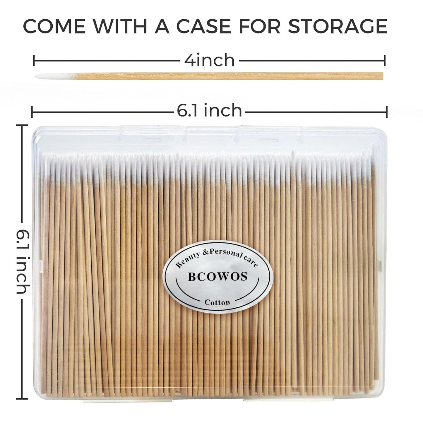 Pointed Cotton Swabs - 400PCS Microblading Precision Tips with Storage Case | 4-Inch Wooden Sticks for Makeup & Tattoo Supplies