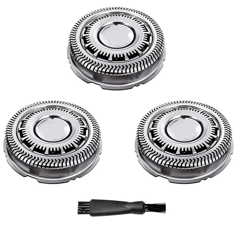 Suleto SH60/72 Replacement Shaver Heads Compatible with Philips Series 6000, SH60 Shaving Heads Compatible with Norelco S6880/81, S6810/82, S6850/85, 3-Pack with Cleaning Brush