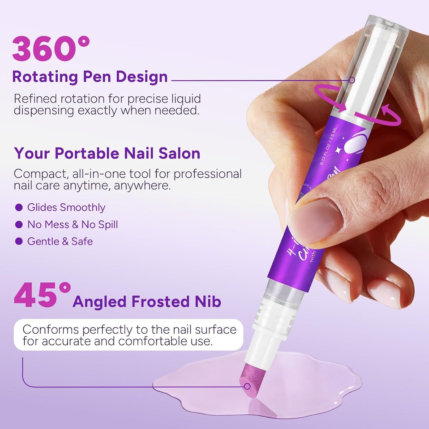 Cuticle Oil Pusher Pen - 4-in-1 Cuticle Remover & Nail Care Oil | Moisturizes & Strengthens Dry Nails