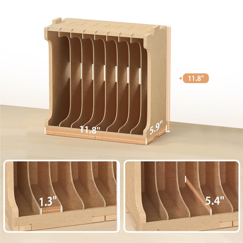 Bucasso Parts Shelf for Gundam, DIY Model Making Accessories, MDF Material, Wooden Runner Stand for Hobby Model Making Parts, GK7