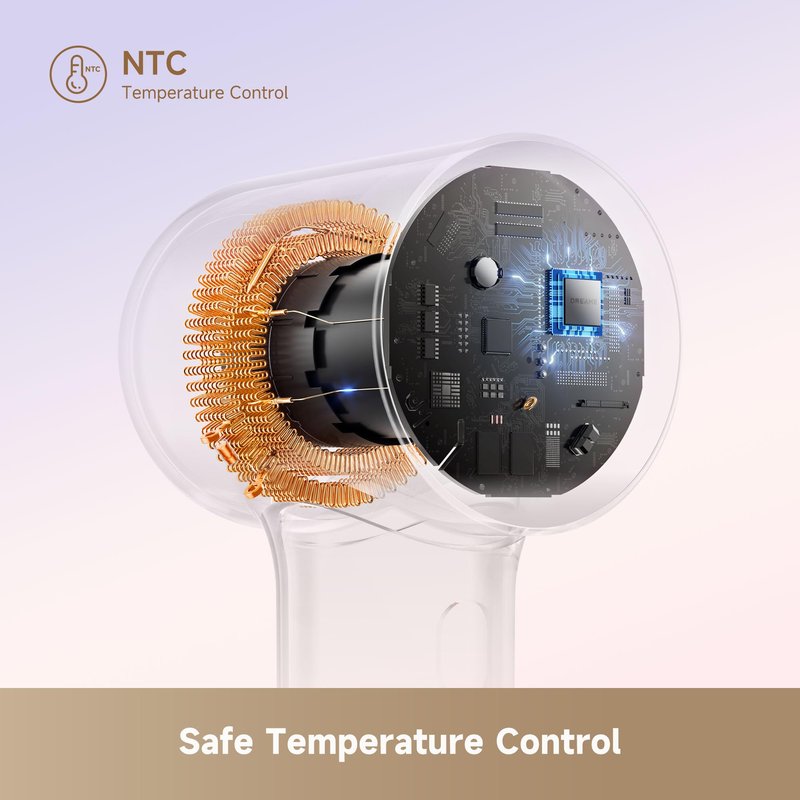 Dreame Mini High-Speed Hair Dryer, 270g Lightweight, Fast Drying, Customizable Modes, 100,000RPM Motor, NTC Temperature Control, Negative Ion Cares, 5 Cutomizable Modes, Kid's Mode