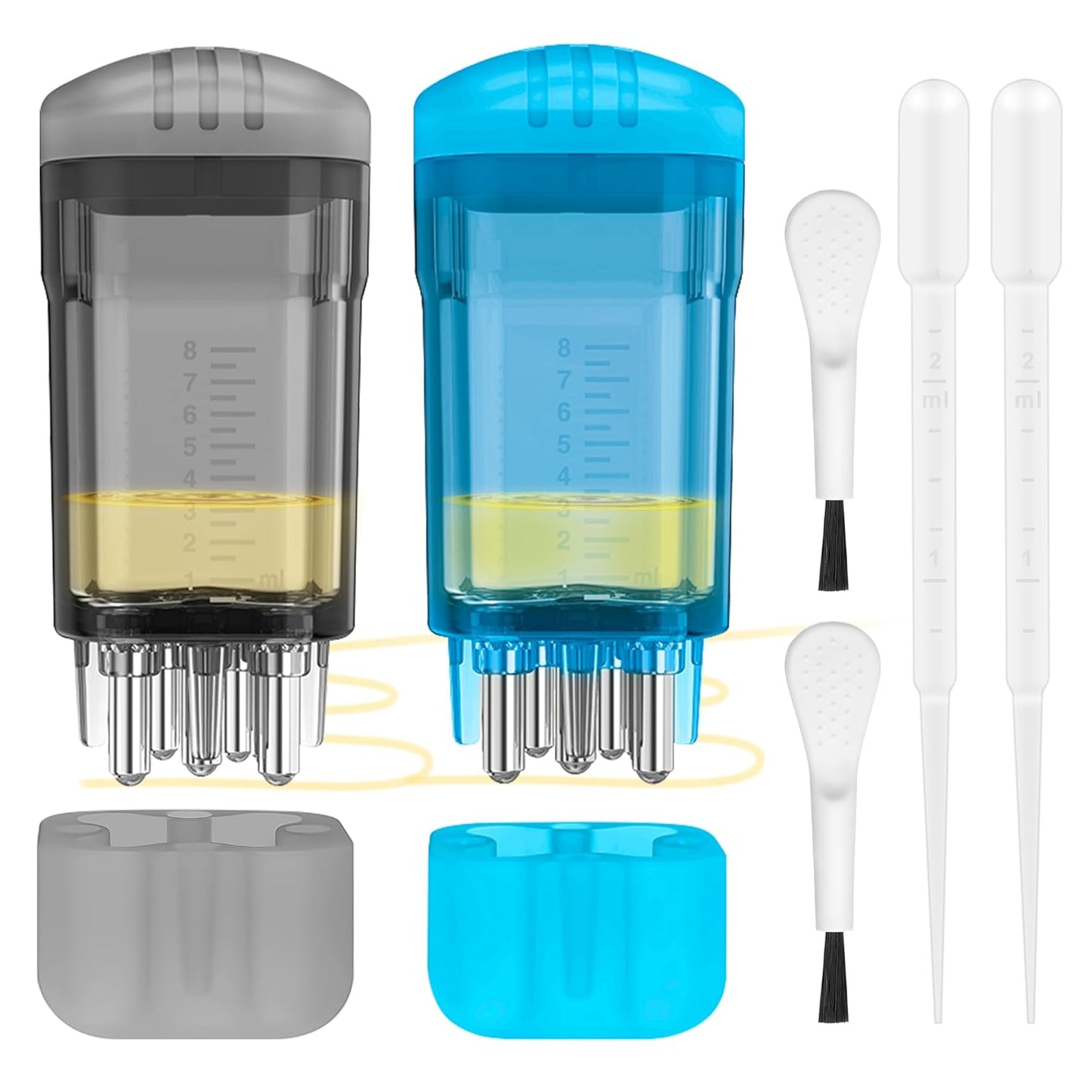 Minoxidil Applicator Set - 2 PCS Scalp Comb with Cleaning Brush & Dropper | Hair Growth Tool